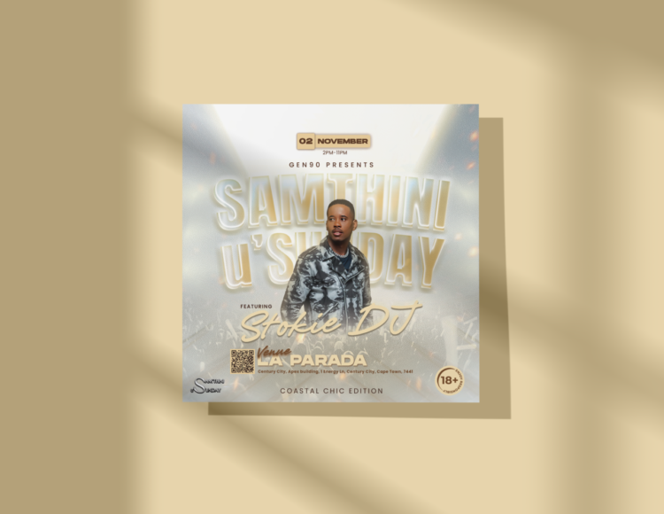 'Sunday Coastal Chic Edition Stokie DJ Poster Mockup