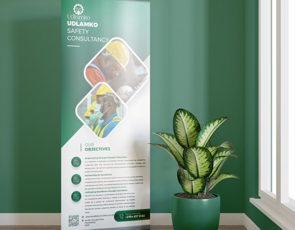 Udlamko Safety Consultancy Pull up Banner Design Mockup 4