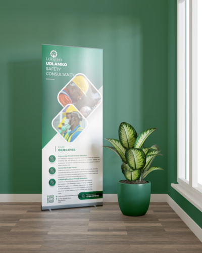 Udlamko Safety Consultancy Pull up Banner Design Mockup 4