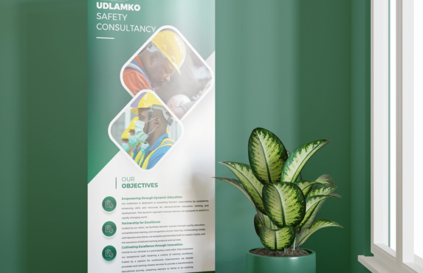Udlamko Safety Consultancy Pull up Banner Design Mockup 4