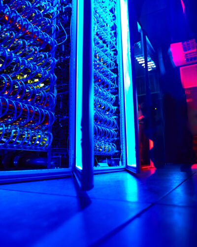 Supercomputer in server room of research institute